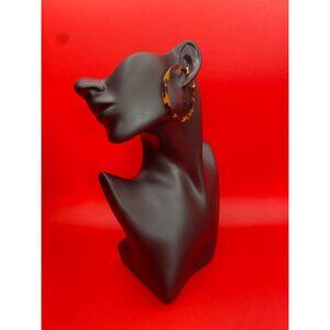 Simone I. Smith Women Tortoiseshell-Look Lucite Hoop Earrings NWT